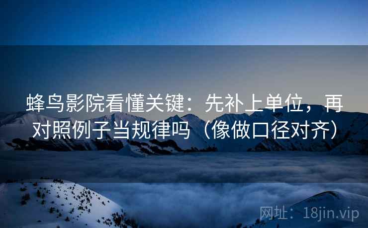 蜂鸟影院看懂关键：先补上单位，再对照例子当规律吗（像做口径对齐）