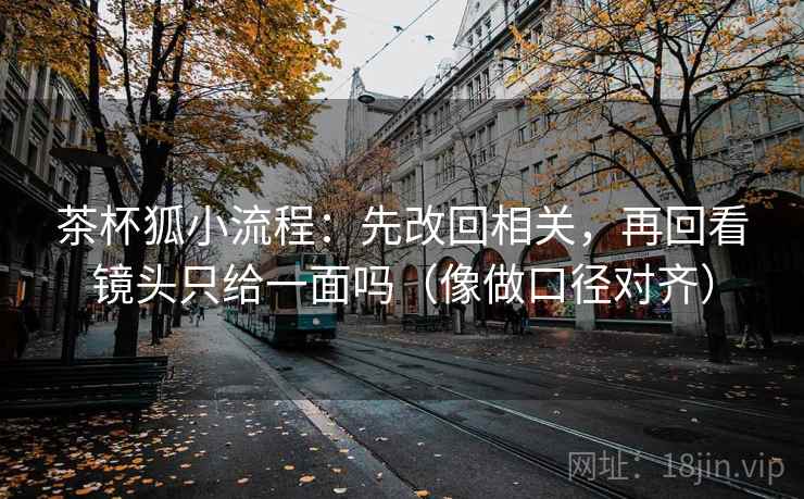 茶杯狐小流程:先改回相关,再回看镜头只给一面吗(像做口径对齐) 茶杯狐小流程:先改回相关,再回看镜头只给一面吗(像做口径对齐)