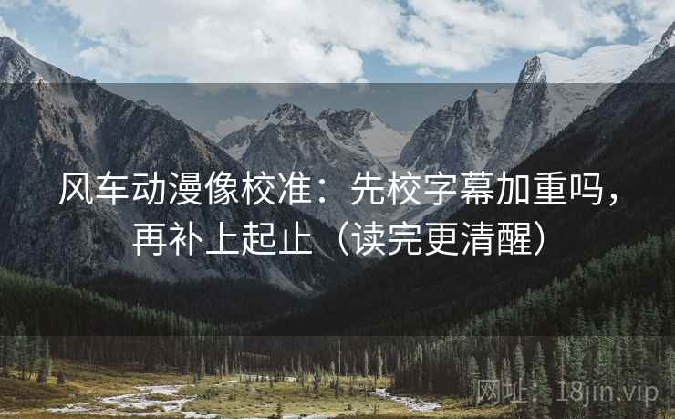 风车动漫像校准：先校字幕加重吗，再补上起止（读完更清醒）