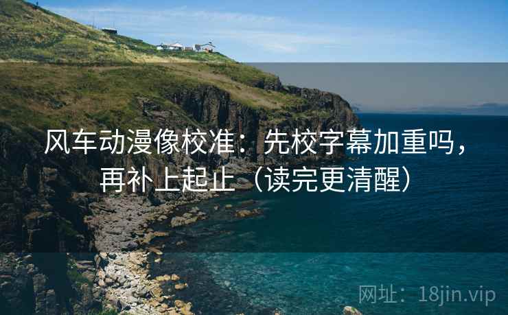 风车动漫像校准：先校字幕加重吗，再补上起止（读完更清醒）