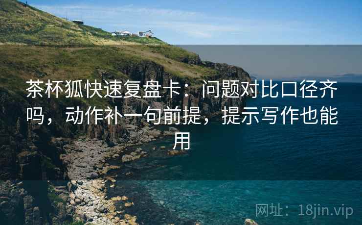 茶杯狐快速复盘卡：问题对比口径齐吗，动作补一句前提，提示写作也能用
